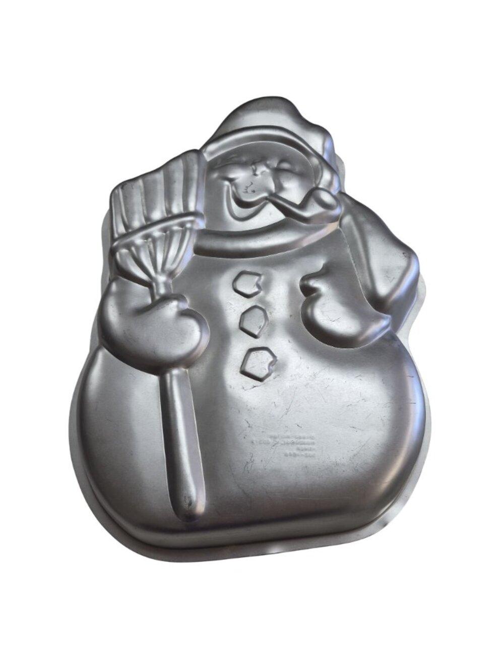 Vintage Wilton 1980 Snowman Cake Pan Aluminum Baking Mold Christmas Decor - Picture 3 of 6